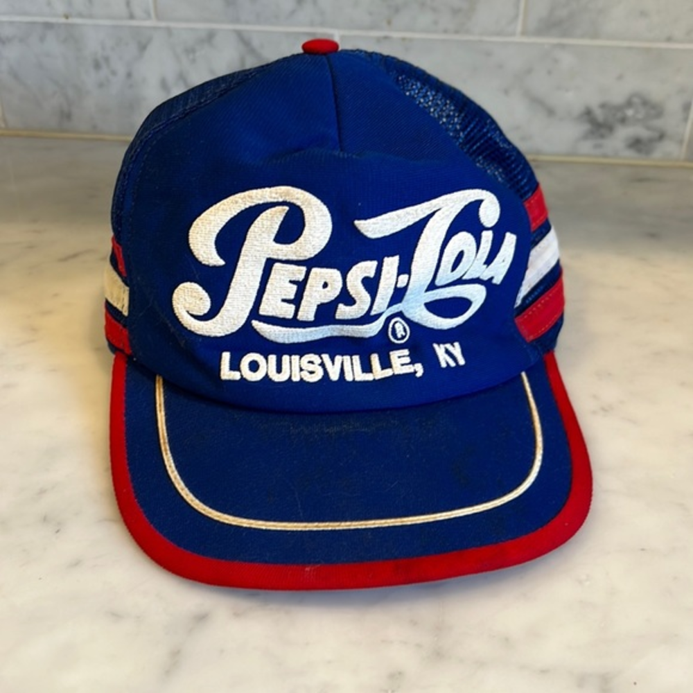 Vintage Pepsi-Cola‎ Louisville,Ky  3 Stripe Snapback Trucker Hat